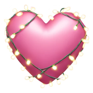 Pink heart wrapped in Christmas lights  sticker