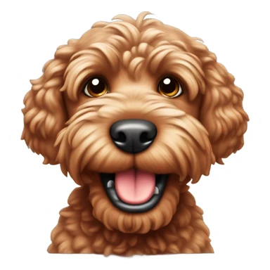 Red cockapoo dog winking  sticker