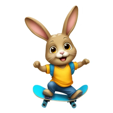 Un lapin en skateboard sticker