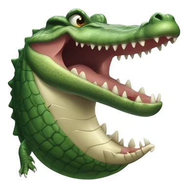 Alligator eating fish sticker