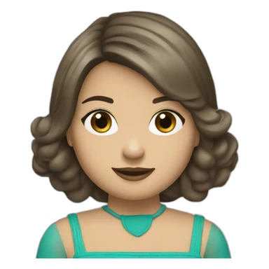 Girl-medium-hair-brunette-and-car-fiat-500-turquesa sticker