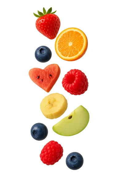 frutta mista cade dall'alto verticalmente sticker