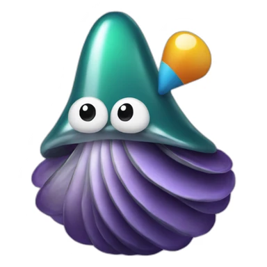 Mussel with a party hat sticker