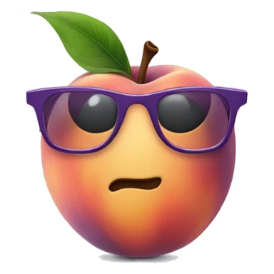 Purple peach wearing glasses sticker