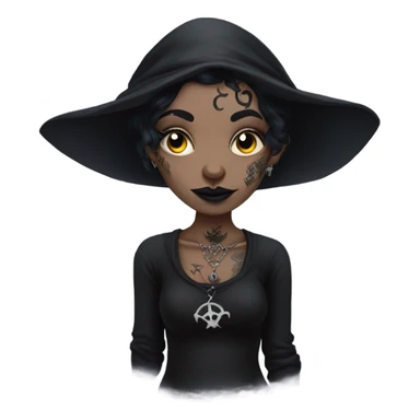 Goth Witch with lots of tattoos sticker