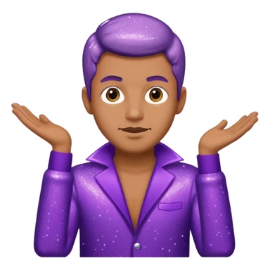 man supervisor wearing glitter purple glittery clothes sticker
