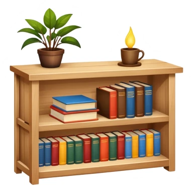 a small light wooden table bookshelf storage sticker