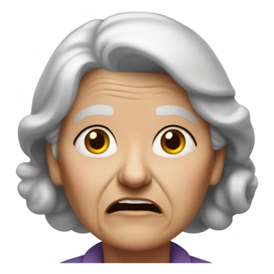 elderly woman with terrified expression sticker