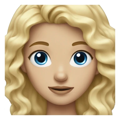 Wavy blond blue eyed girl sticker