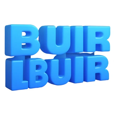 3D emoji of the word 'BLUR' as a name, designed for Discord, bold and playful, blue color, modern 3D emoji style sticker