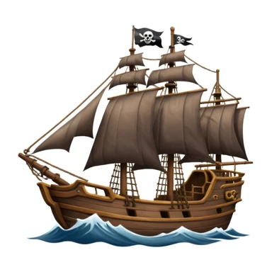 pirate sailing a ship in strome sea background sticker