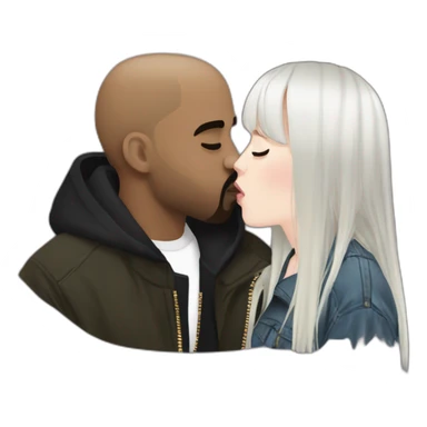 Kanye west billie eilish kiss sticker