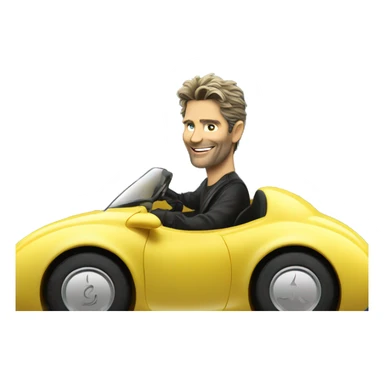 Eric bana in banana costume while driving banana car sticker