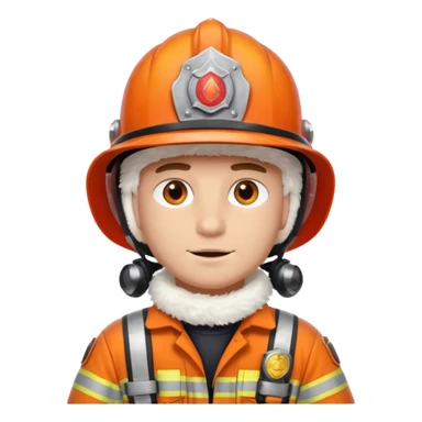 fireman white cat sticker