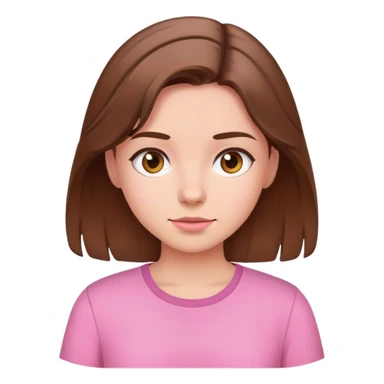 Girl in pink shirt with brown hair sticker