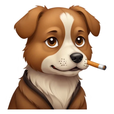 Dog smoking a cigarette sticker
