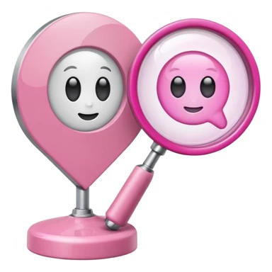 mix light pink dark pink and white girly wifi internet with a magnifying glass sticker