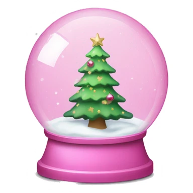 Pink Christmas snow globe sticker