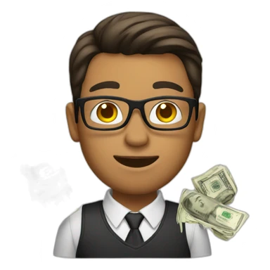 nerd with  money sticker
