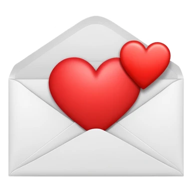 White Envelope with Heart sticker