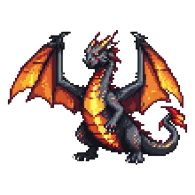 fierce dragon with wings and fire breath sticker
