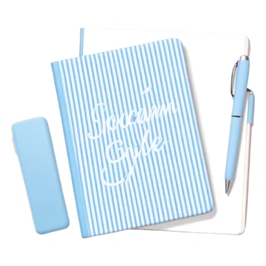 Cute  journal cover, pastel blue gingham pattern
Handwritten feminine typography, soft aesthetic, cozy girl vibe
Clean product mockup, minimal shadows, lifestyle stationery style sticker