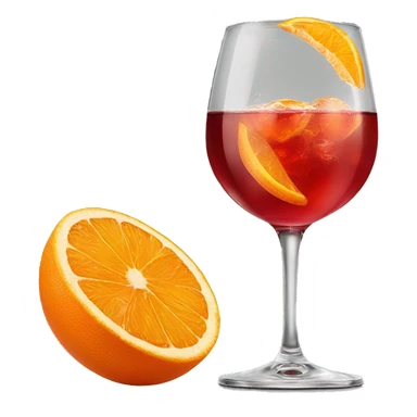Campari Spritz with orange in glass of wine  sticker