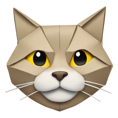 cat smiling origami saumon sticker