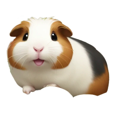 Guineapig playing on a huge pile of veggies and fruit sticker