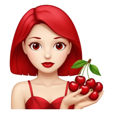 Makea woman with big cherries sticker