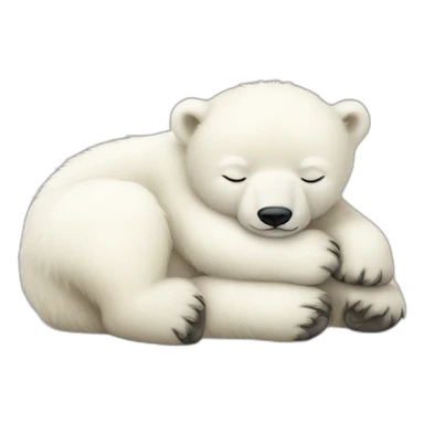 Baby polar bear sleeping sticker