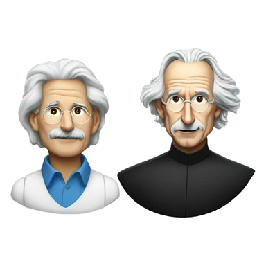 Steve Jobs and Einstein on the moon sticker