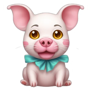 clown pig cat sticker