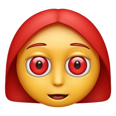 Crea un emoji kn los ojos ojos rojos, achinados sticker
