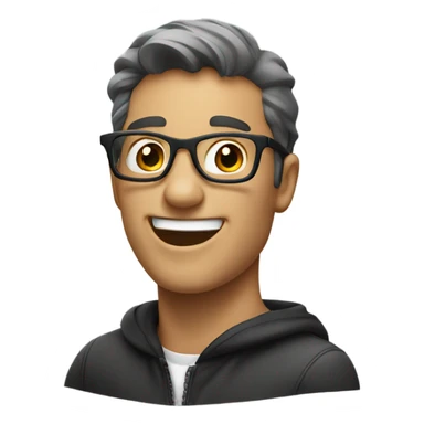 excited man with dark glasses sticker