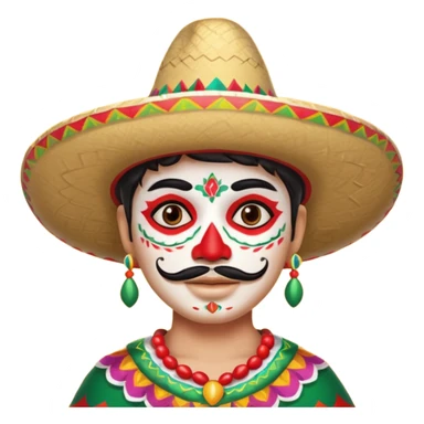painted face mexican theme sticker