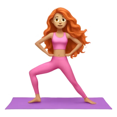 long hair ginger doing yoga in pink clothes sticker