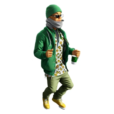 cool guy with green jacket sticker