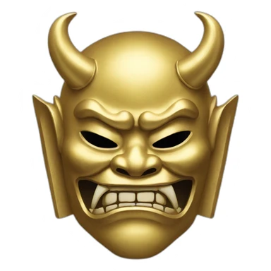 gold japanese oni mask sticker