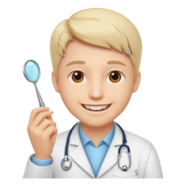 dentist, white coat, cheerful sticker