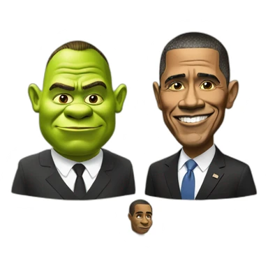 Shrek and Obama sticker