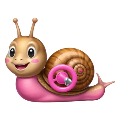 cute snail with a pink pacifier sticker
