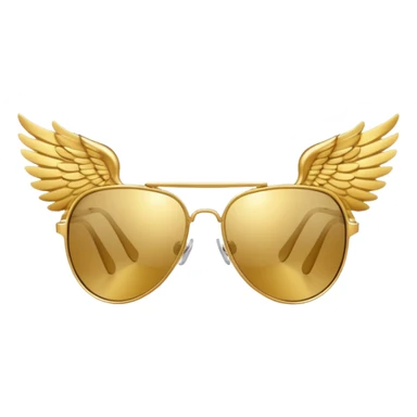 fancy gold  sunglasses with wings sticker