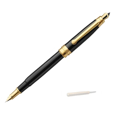 3D perspective academic premium golden luxury black Fountain Pe sticker