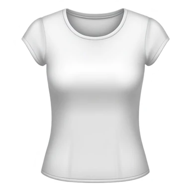white women's t-shirt with round neck and short cap sleeves, fitted feminine cut, only the garment, isolated on white background, no model sticker