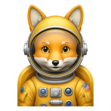 yellow fox astronaut sticker