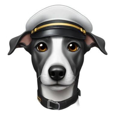 black whippet dressed as pilot sticker