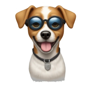 small mutt dog with mow hawk and sunglasses sticker