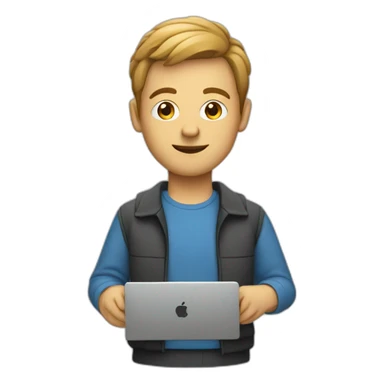 IT guy with a laptop sticker