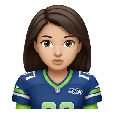 Dark brown hair seahawks fan female sticker